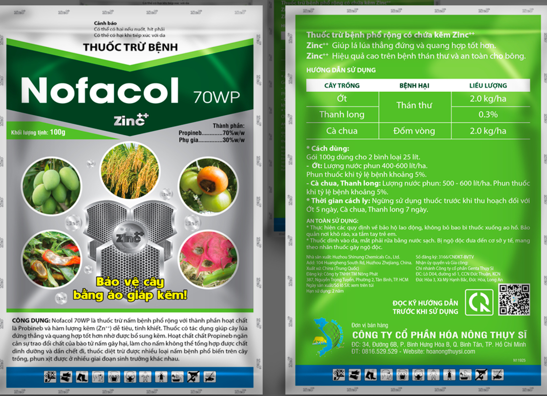 NOFACOL 70WP - thuốc trừ bệnh phổ rộng