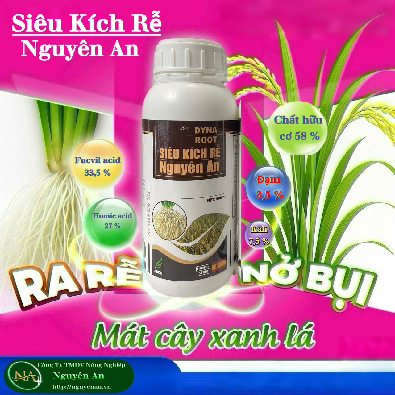 PHÂN BÓN LÁ CAO CẤP "Siêu Kích Rễ - Nguyên An"