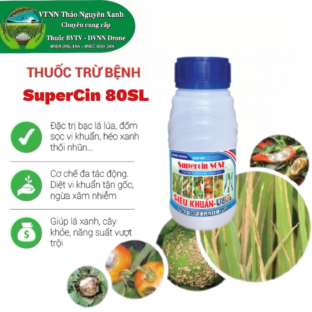 Thuốc trừ bệnh Supercin 80SL (Đặc trị vi khuần)