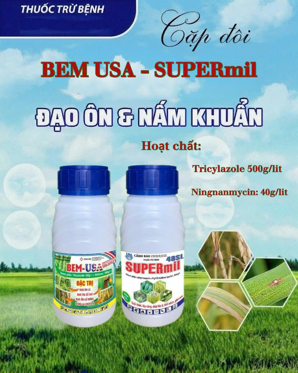 Thuốc trừ bệnh Đạo ôn và Vi khuẩn "cặp đôi USA"