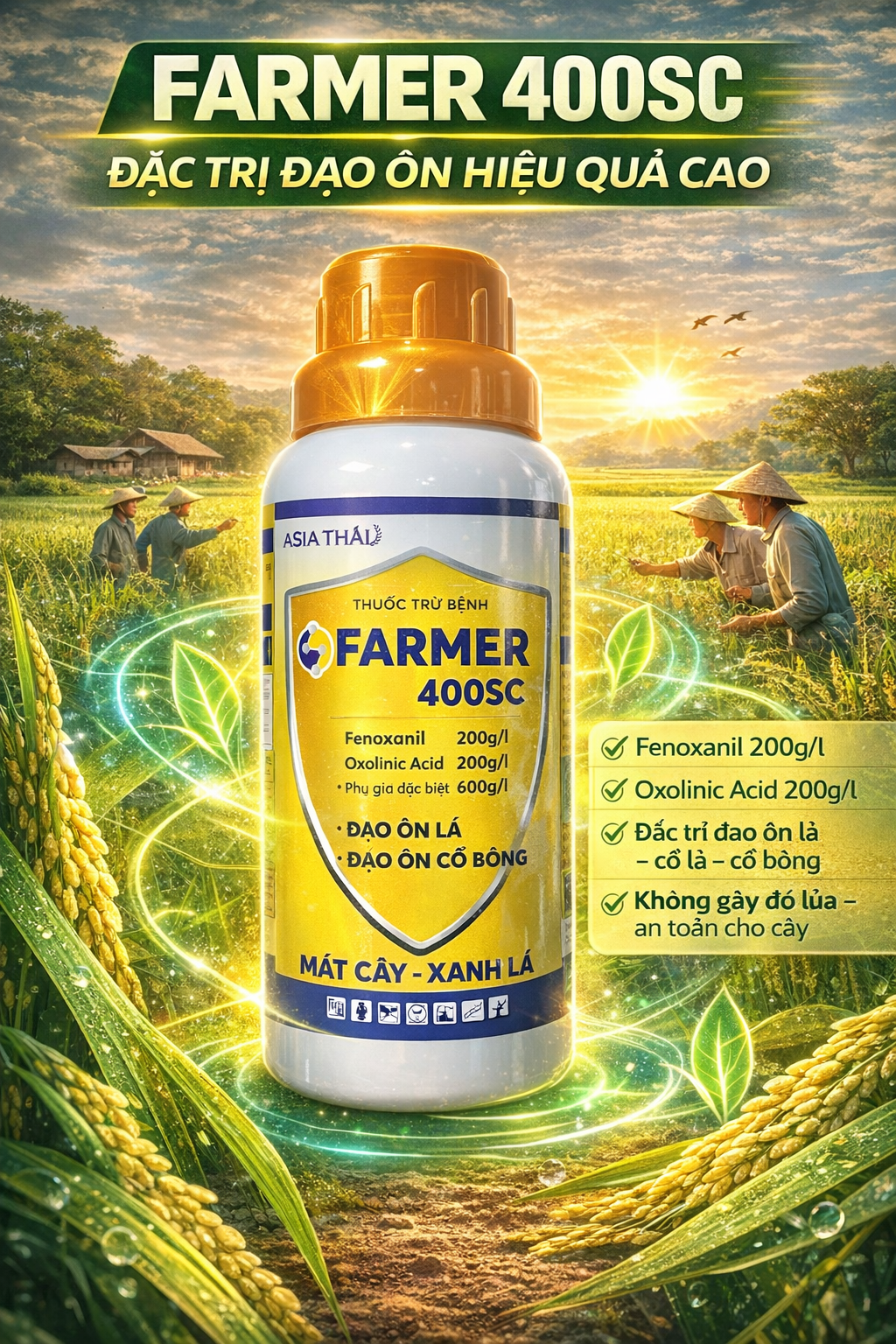 THUỐC TRỪ BỆNH - FARMER 400SC (Đặc trị ĐẠO ÔN - VI KHUẨN)